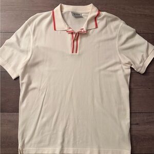 Scotch & Soda Cream Polo with Red Trim
